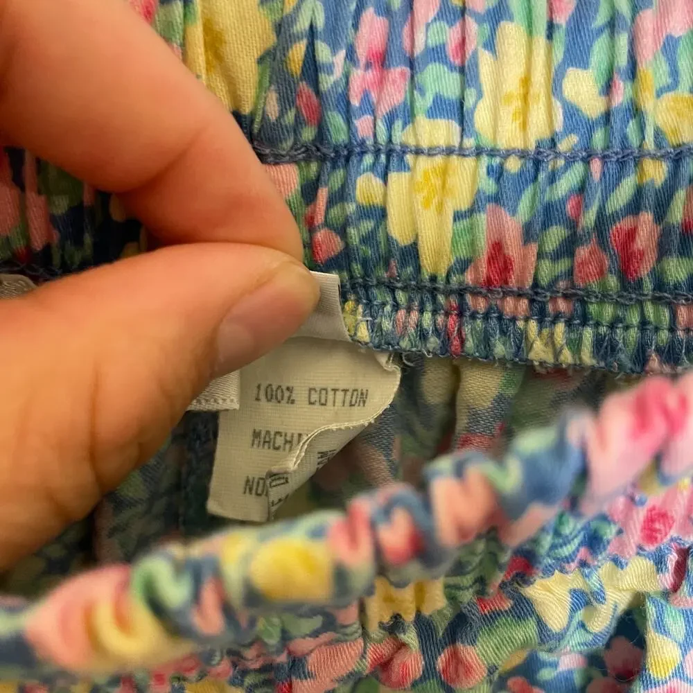Women's Large Vtg Talbots Floral Pattern Pull On Multicolor Pants